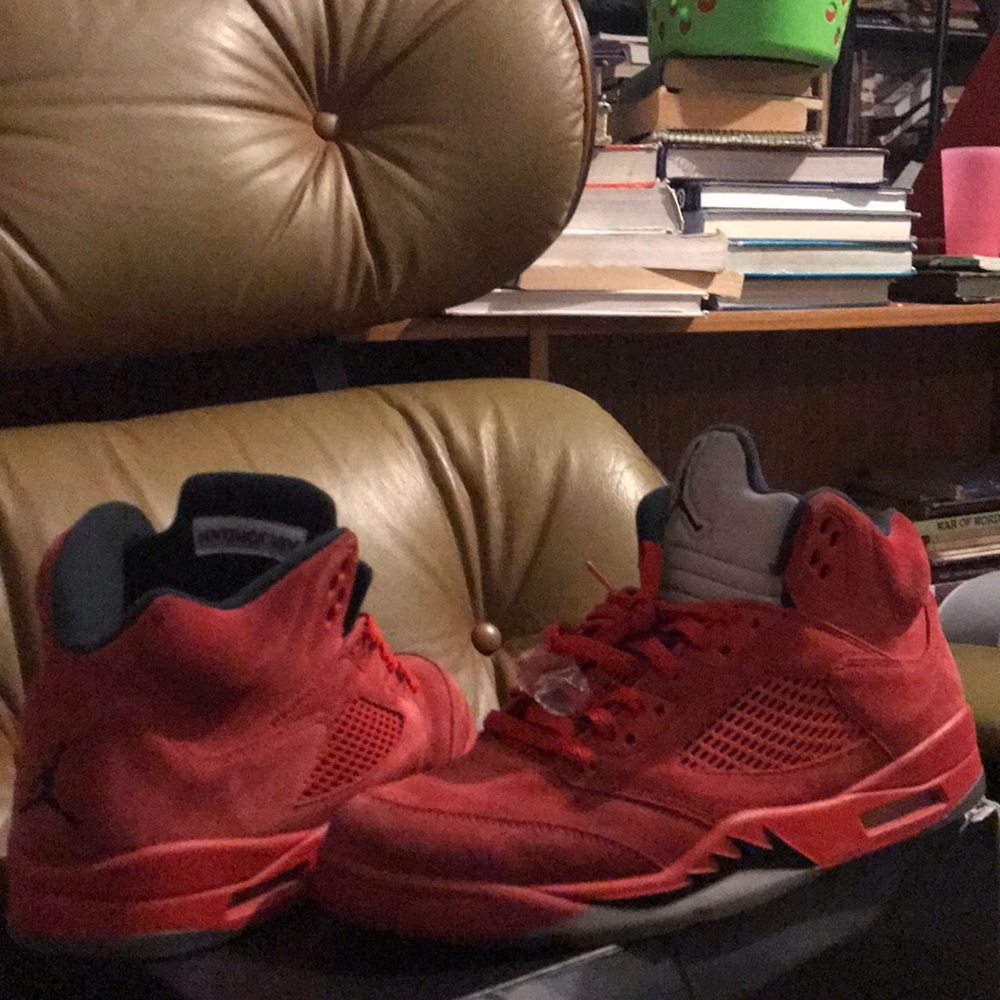 Jordan 5 red suede